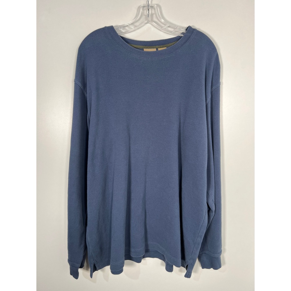 Vintage Cotton L.L. Bean Knit Blue Long Sleeve Crewneck Pullover XXL Tall